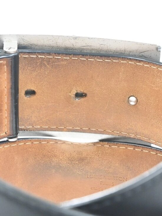 LOUIS VUITTON Ceinture Jeans Buckle Belt 80/32 Leather BK SR Spain M6812 63KC996 main image 14
